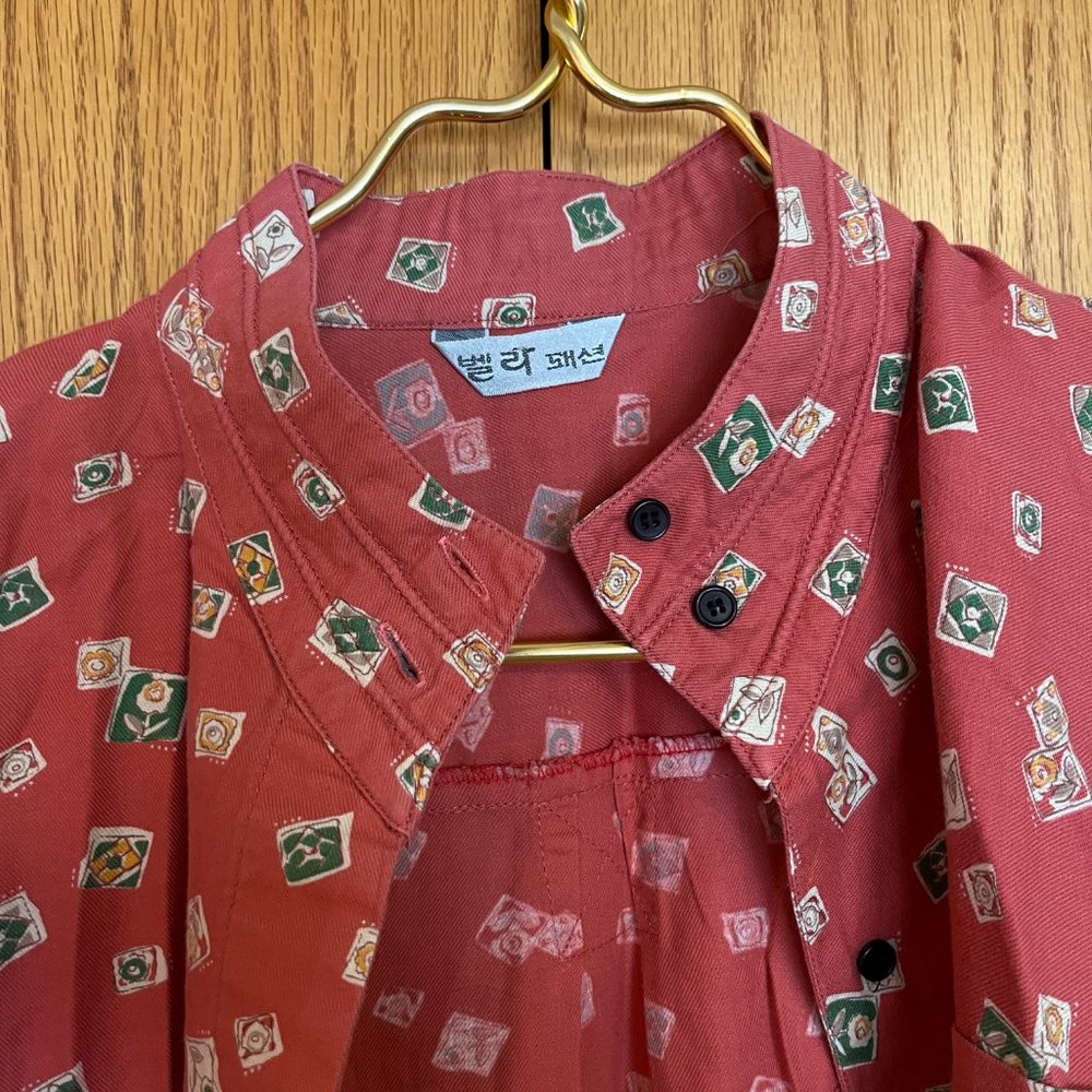 Vintage Japanese Button-Down Patterned Funky Shir… - image 7